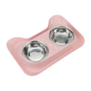 Cute Cat Double Bowl Set: Stylish Non-Slip Feeder
