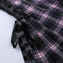 Body-Hugging Gothic Plaid Dress for Club