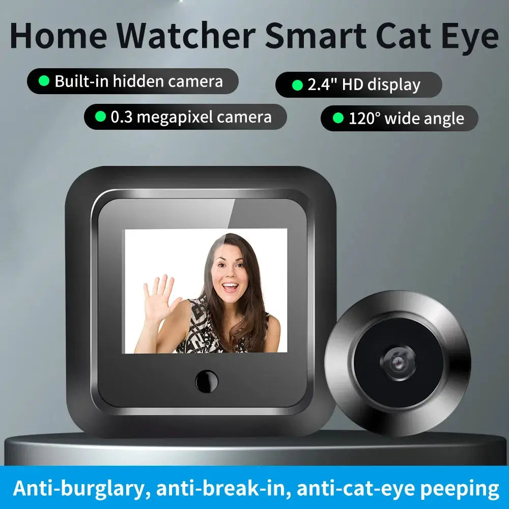 New 2.4 Inch Peephole 120° Smart Digital Door Viewer Camera Security Monitor 240x320 HD Visual Doorbell 300000 Pixels Resolutio by stepyours.com