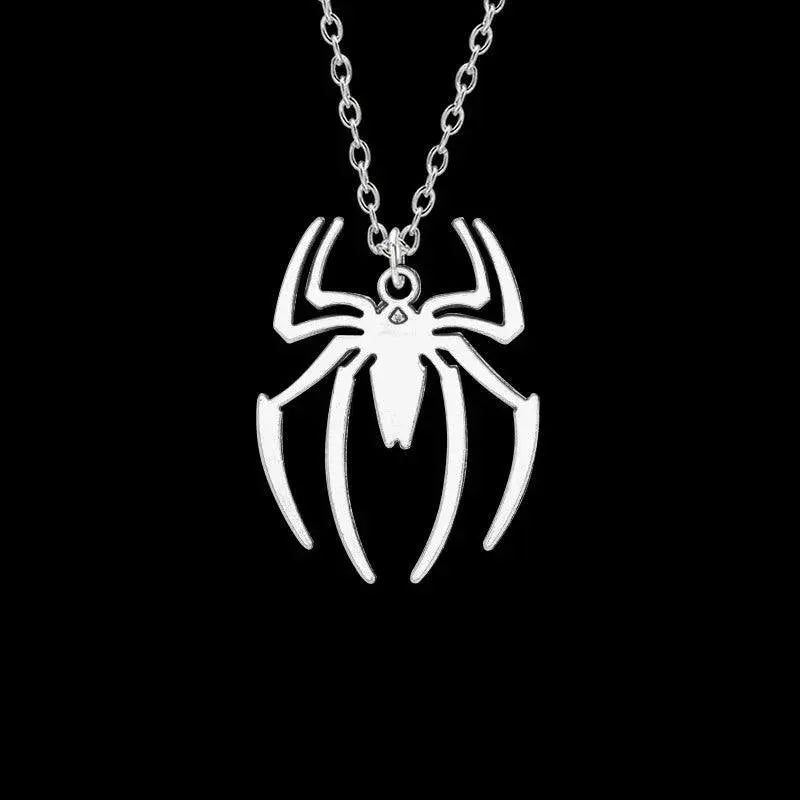 Spider Halloween Pendant Cross Chain Necklace Gothic Gift