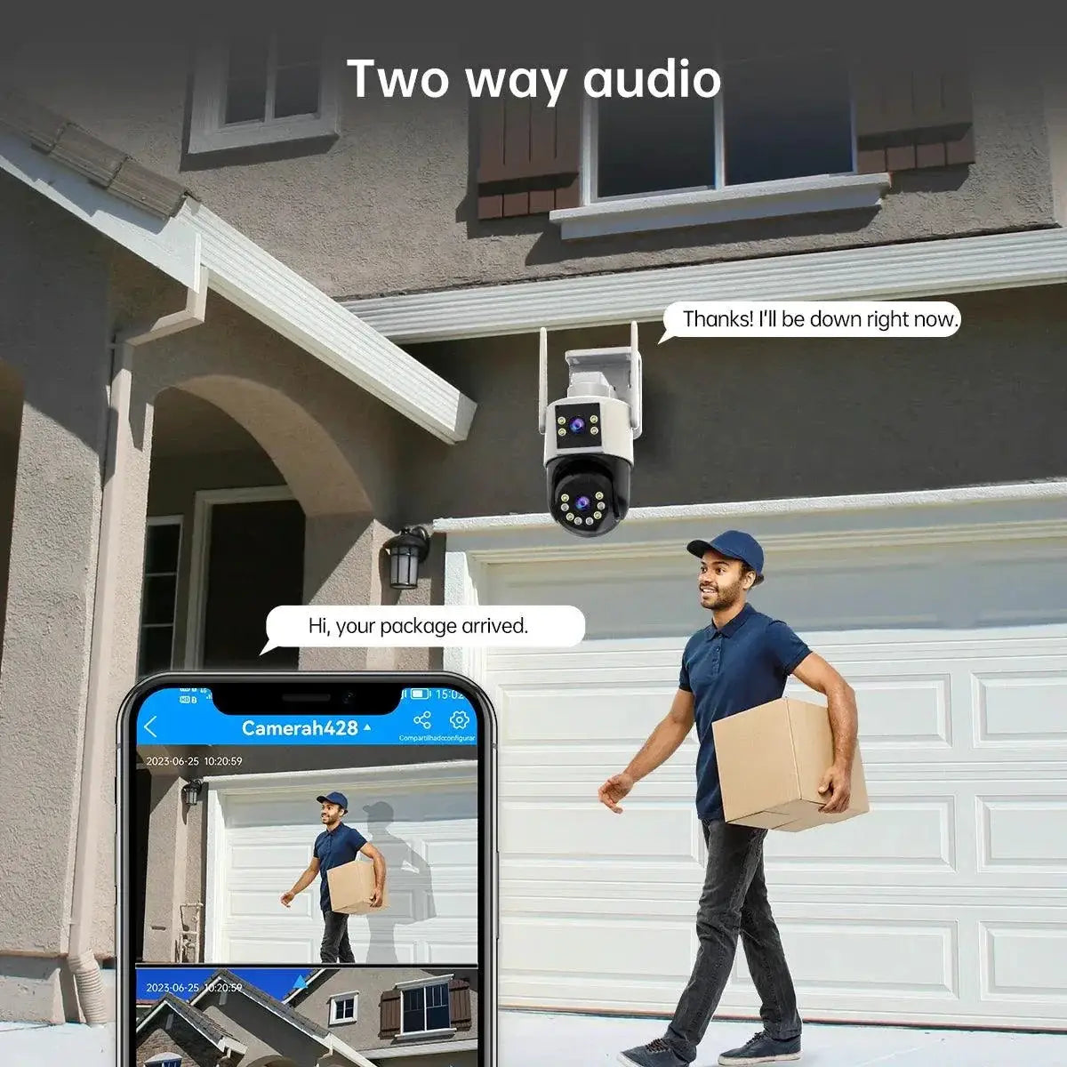 Smart PTZ WiFi Security Camera With AI Tracking Outdoor