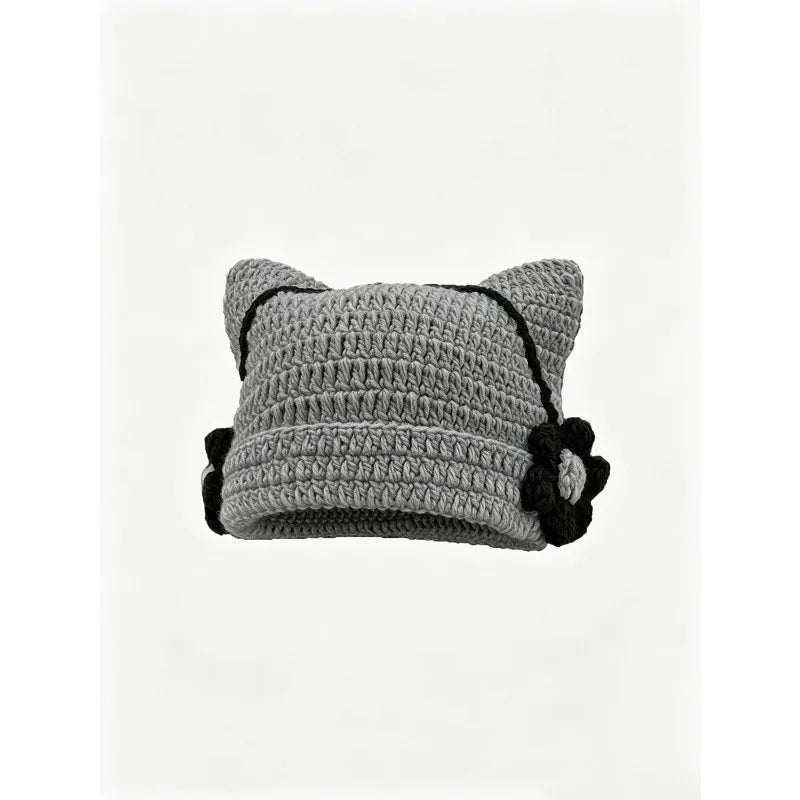 Floral Knit Winter Hat