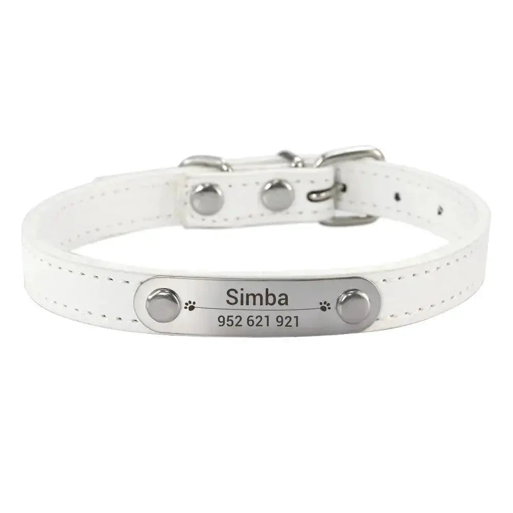 Engraved ID Pink Dog Collar for Pets — Yellow