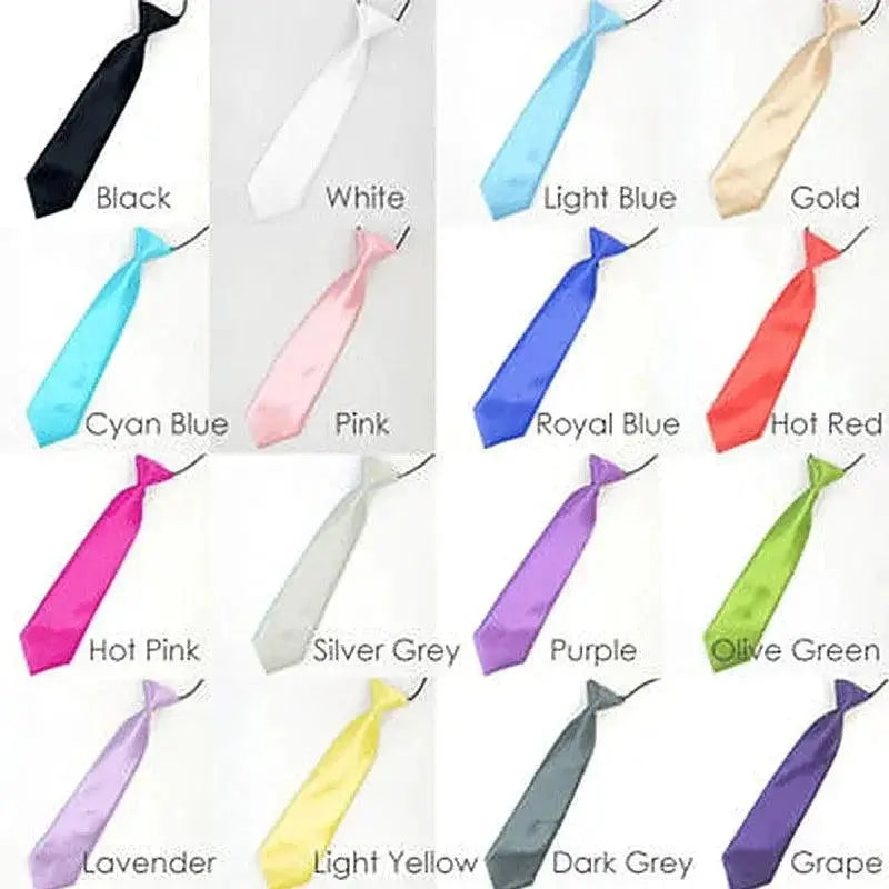Solid Color Elastic Kids Tie for Parties and Events