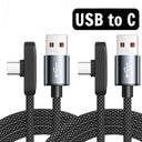 Right Angle USB C Cable - Durable Braided Design