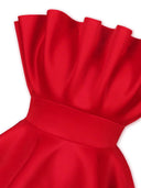 Scarlet Peplum Evening Gown Elegant Plus-Size Tube Dress