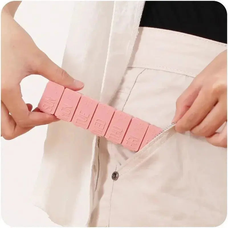 Travel Pill Box Braille Lettering Portable Medication Case