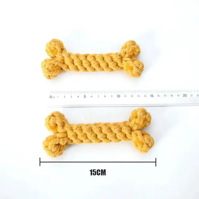 Cotton Bone Dog Chew Toy For Small And Large Dental Care