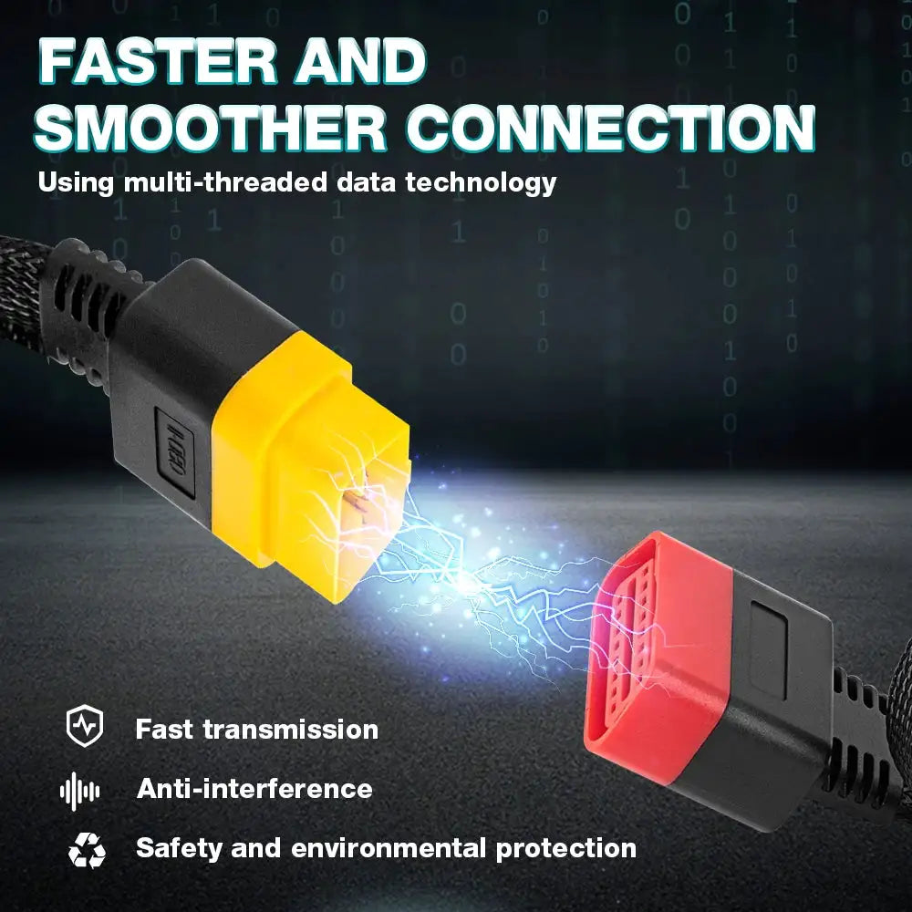 10pcs/lot OBDII 16Pin Extension Cable Vehicle Automobiles OBD2 Male to Female Extend Universal OBD Car Diagnostic Cable