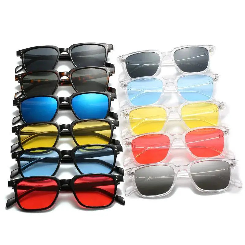 Tony Stark Rectangle Sunglasses For Men With Blue Lens