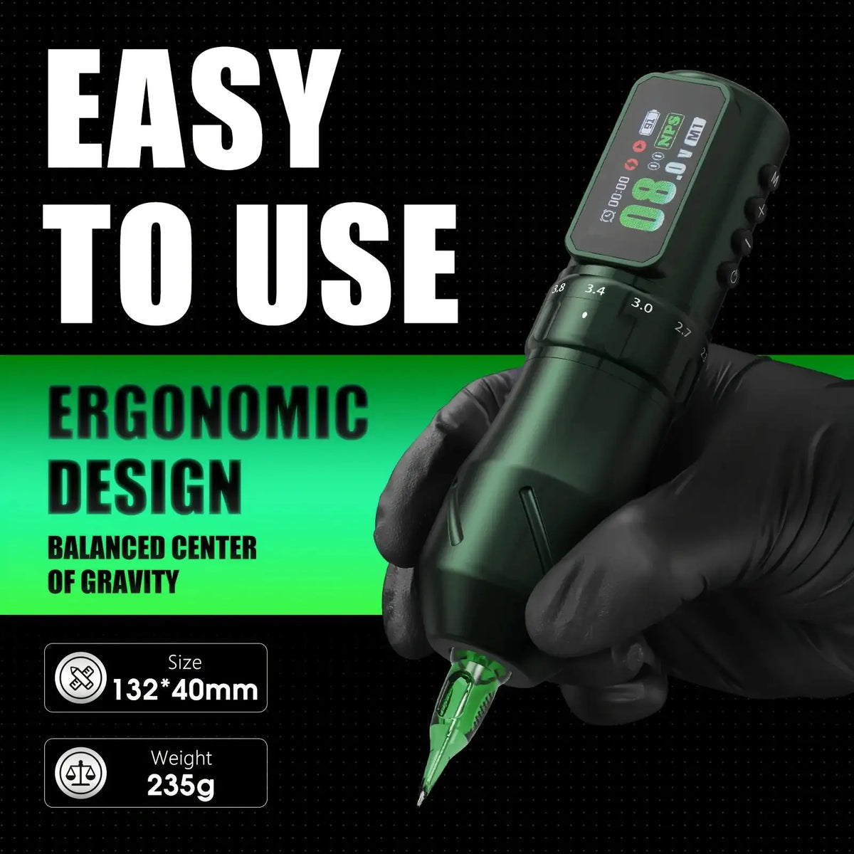 XNET F150 Wireless Tattoo Machine Pen 2.3-4.5mm Adjustable Stroke 2200mah Battery Lightweight For Beginners Tattoo Artists