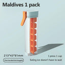 1pc Ice Cube Tray One Handed Press Ice Cube Maker With Lid