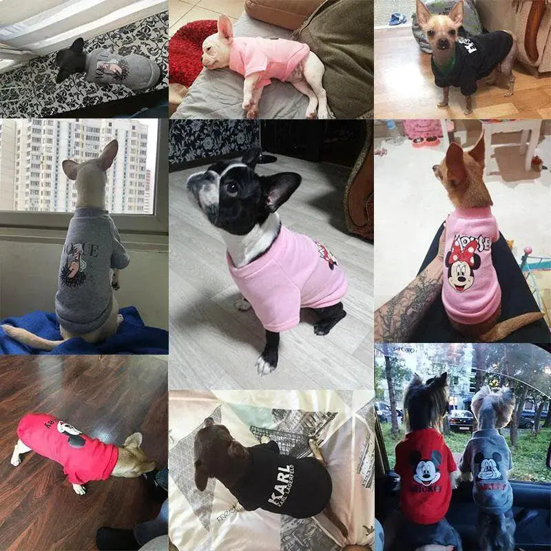 Disney Mickey Warm Dog Hoodie For Small To Medium Pets