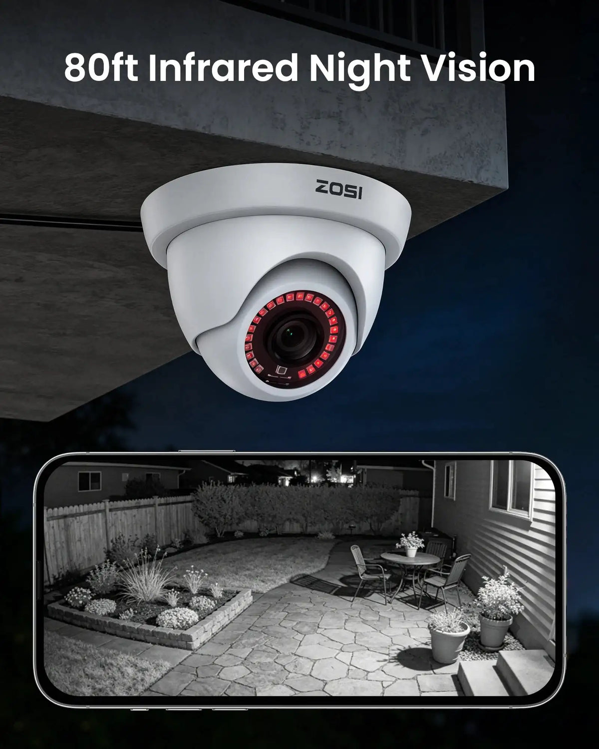 Zosi 8Ch 2Mp Security Monitoring Kit — 4 White Cameras 2T Poland — product view 2