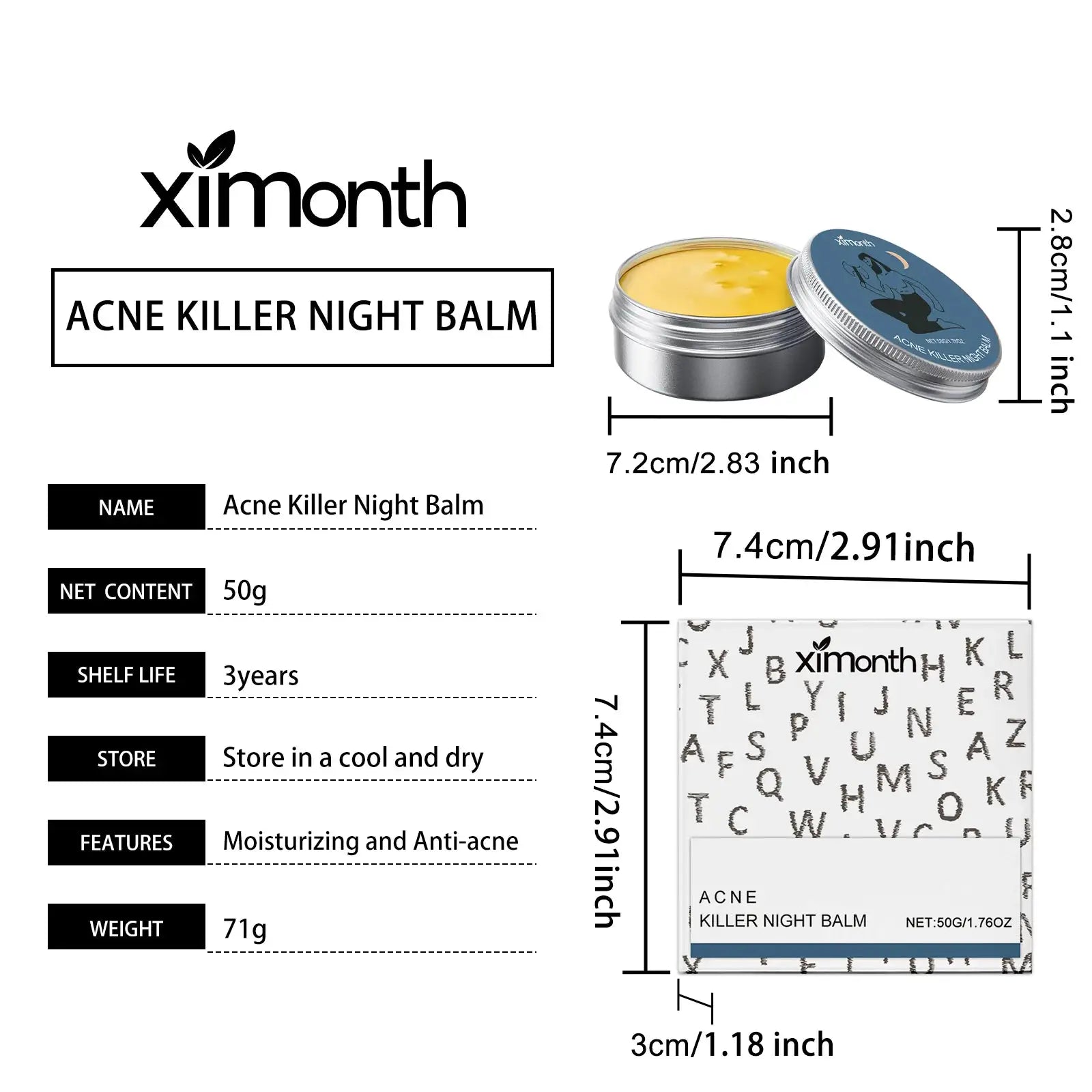 Acne Removal Face Cream Gently Balances Skin Oil Refreshing Skin Care Shrink Pores Oil Control Hydrating Anti Acne Cream