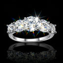 Round Moissanite Ring in Sterling Silver Stackable
