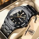 POEDAGAR Square Steel Men Luminous Watch