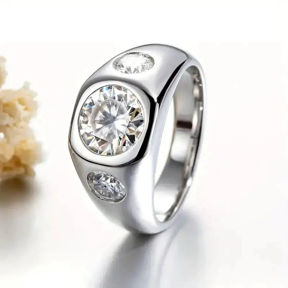 Men's Carat Moissanite Silver Ring — product image 1