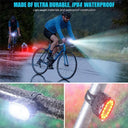 LED Bike Lights Set: USB Rechargeable Waterproof Trail Visibility