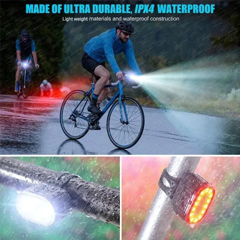 LED Bike Lights USB Rechargeable Waterproof Trail Visibility