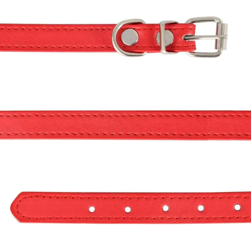 Colorful Leather Pet Collar Custom Padded Quick Release