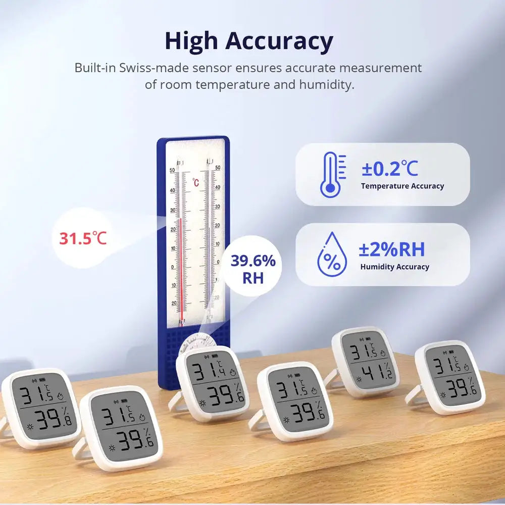 1-4PCS SONOFF SNZB-02D Zigbee LCD Digital Thermometer Smart Temperature Humidity Sensor APP Monitoring Work with Alexa Google