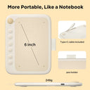 Ugee Q6 Graphic Tablet Drawing Tablet for Kids Android PC Mac