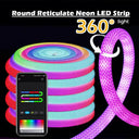 360 Degree Neon LED Strip RGBIC Rope Light With Remote For Dream Color Ambience