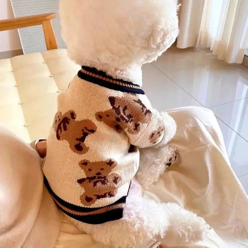 Luxury Pet Striped Cardigan Sweater Warm Cozy Style Quality