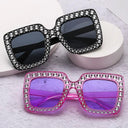 Trendy Rhinestone Kids Sunglasses with Colorful Lenses