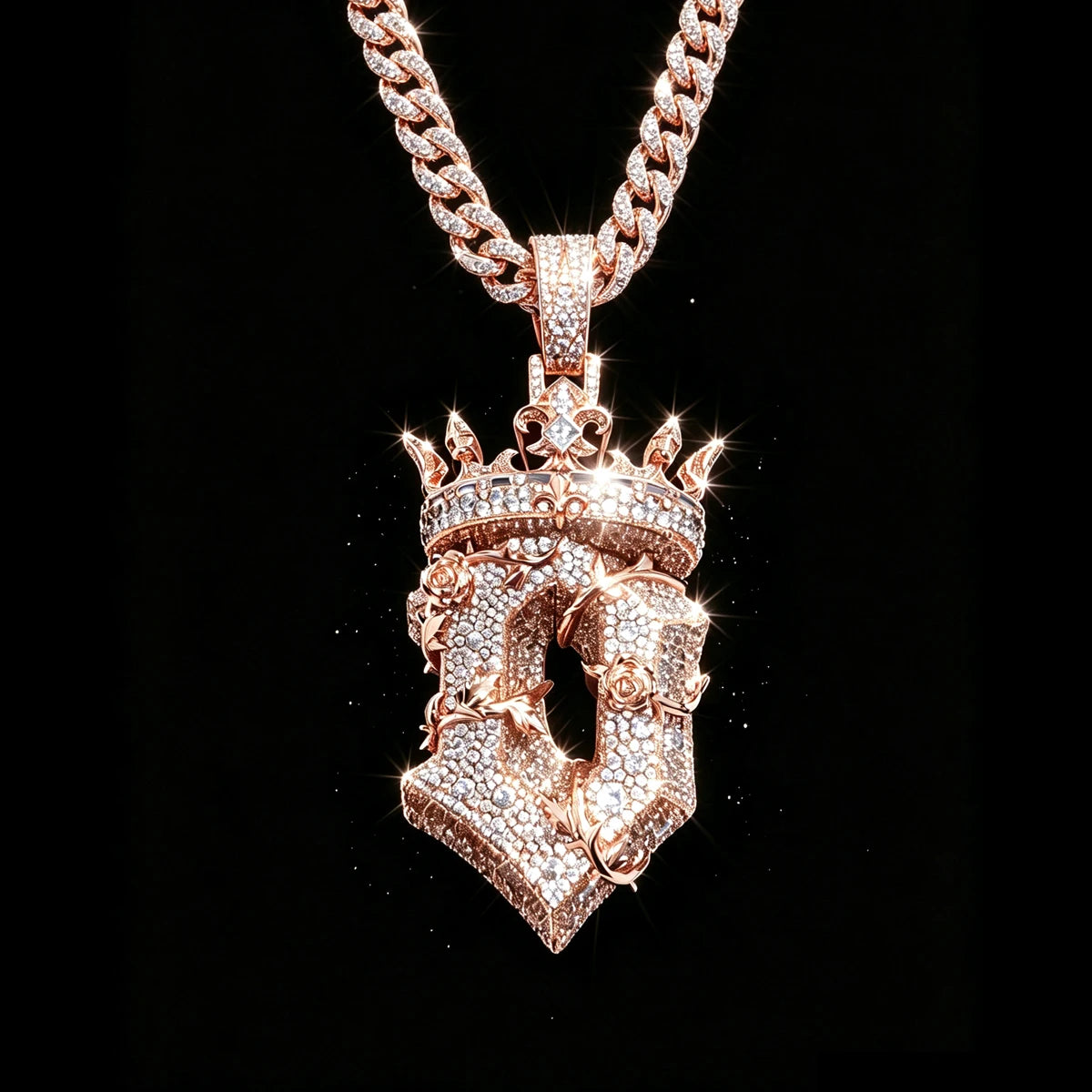 Iced Out Crown Rose Thorn