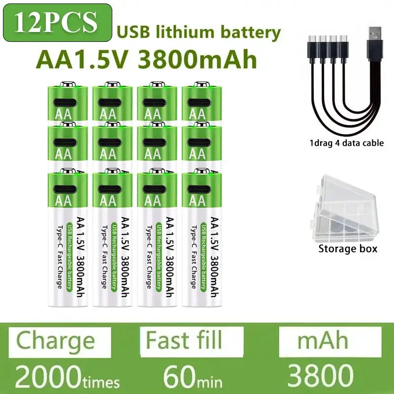 AA AAA Rechargeable Batteries - Capacity — product view 9