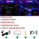 RGB Car Ambient Light Kit 8M 6in1 Fiber Optic Mood Lamp With App Control