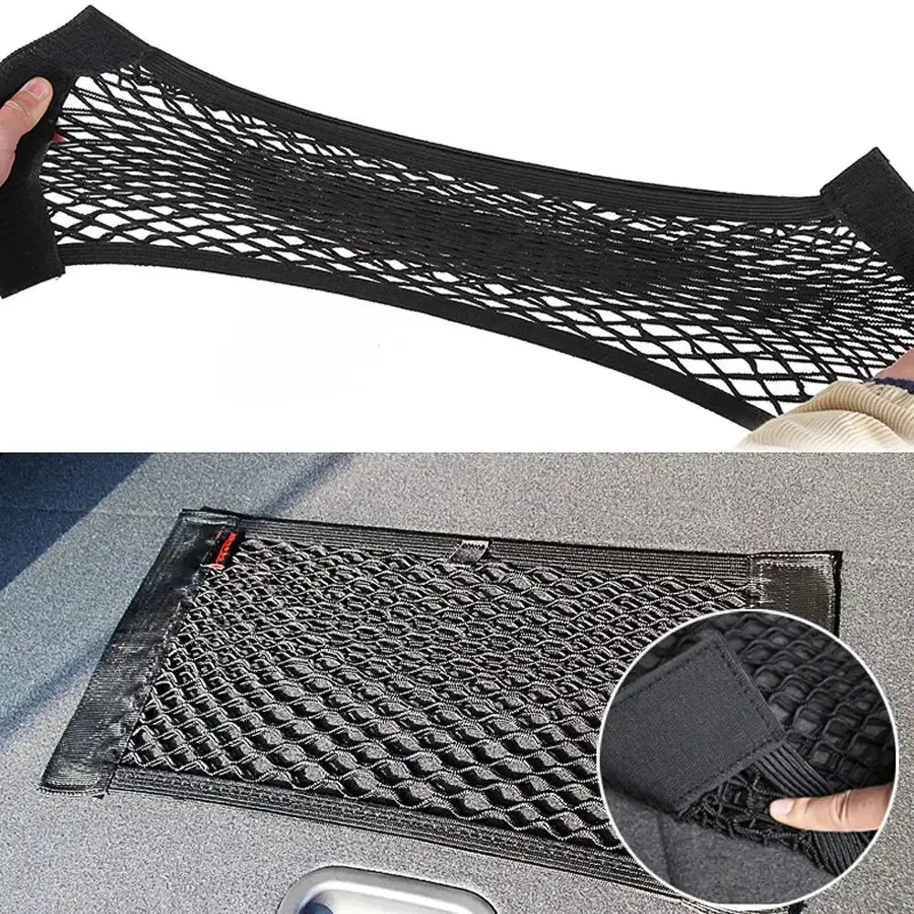 Car Back Seat Mesh Storage Net Organizer With Elastic Straps - OurLum.com
