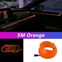 Car Interior LED Neon EL Strip Light USB Ambient Lamp 5M