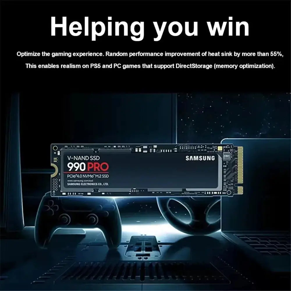 100% Samsung 990 PRO 1TB 2TB 4TB PCIe 4.0 SSD, M.2 2280 NVMe Internal Drive, Up to 7450MB/s Sequential Read, Fast Storage