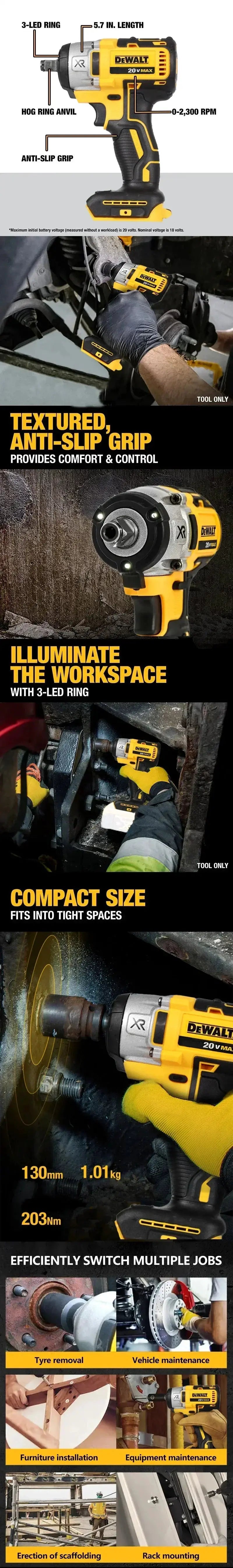 DeWalt Pro Cordless Impact Wrench — product view 8
