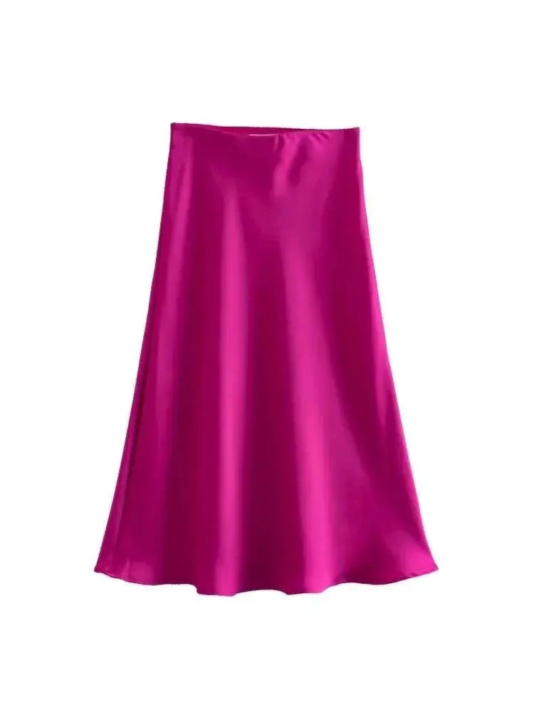 Flattering Satin Midi Skirt for Women — product view 8