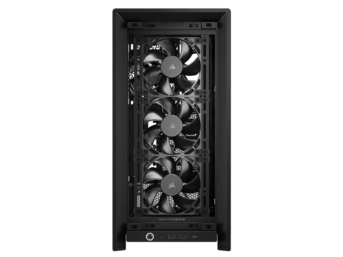 CORSAIR 4000X RS Mid-Tower PC Case, Black - Illuminated front panel RGB - 4x RS120 fans included - Supports dual 360mm radiators - ASUS BTF, MSI Project Zero - 
