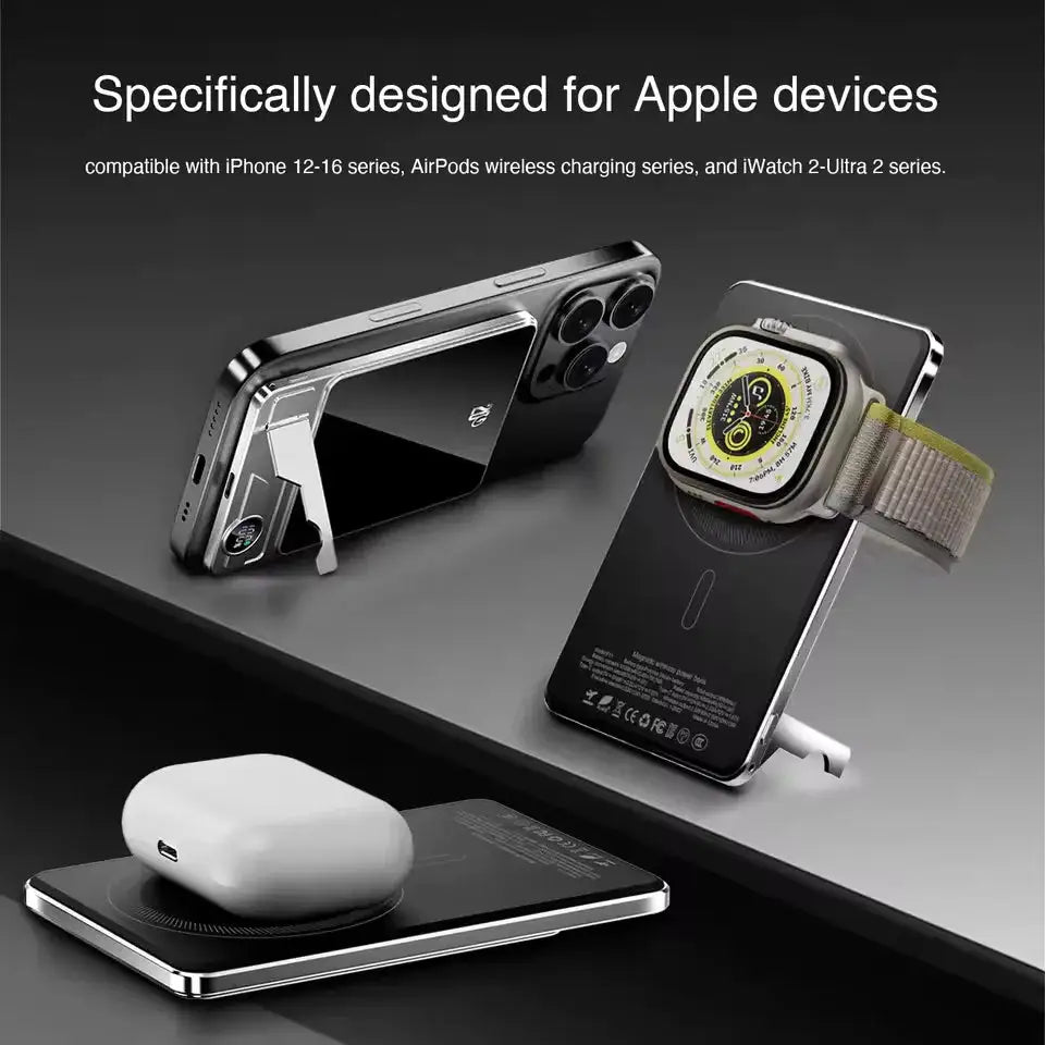 Ultra-thin Magnetic Power Bank Wireless Fast Charging Portable Battery for Apple Watch iPhone Samsung for Magsafe Powerbank