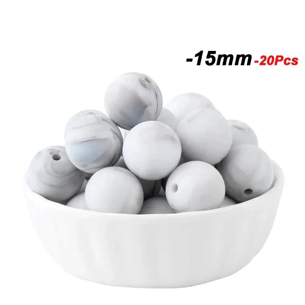 Baby Round Silicone Beads Teething Relief Safe 15mm
