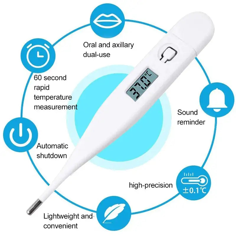 Baby Thermometers Pulse Oximeter Finger Digital Thermometer Accurate Oral Armpit Temperature Reading Fever Alert Termometer