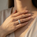 Moissanite Ring in Sterling Silver Wave EEFBA