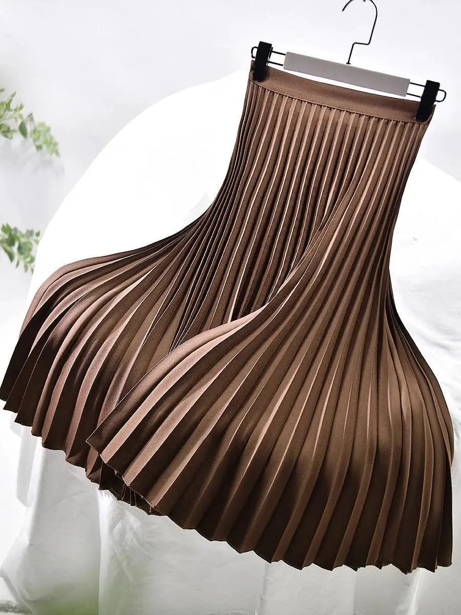 Luxury Pleated High Waist Skirt For Women Elegant Fashion