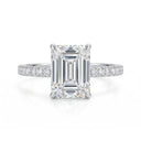 Emerald Moissanite Ring in Sterling Silver
