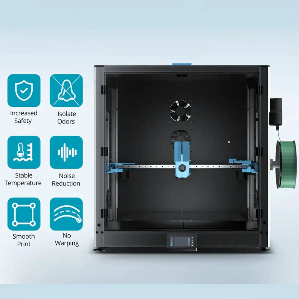 Sovol Metal and Tempered Glass Open Enclosure with Drag Chain and Filter Fan for Sovol SV08 MAX