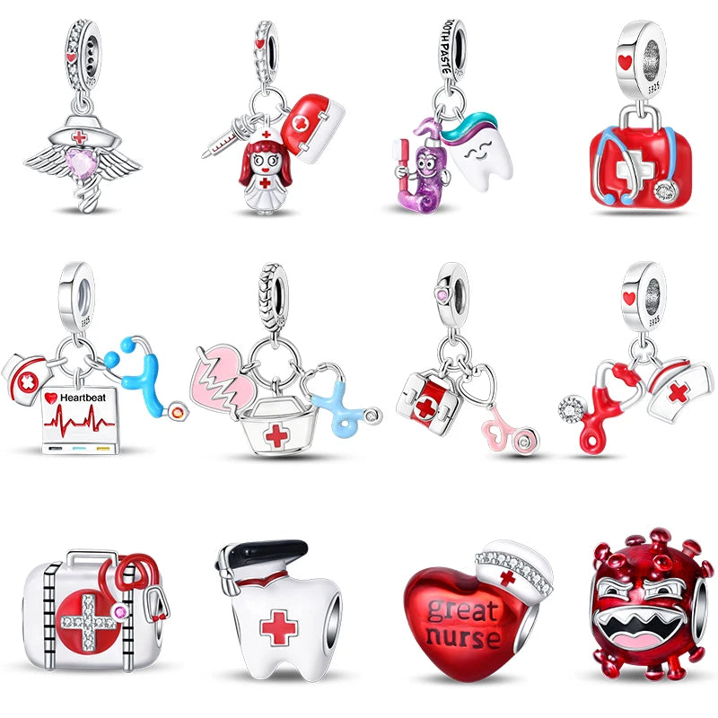 Sterling Silver Red Heart Shaped