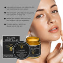 Beef Tallow Facial Moisturizer With Honey Balm Organic Grass Fed Whipped Cream
