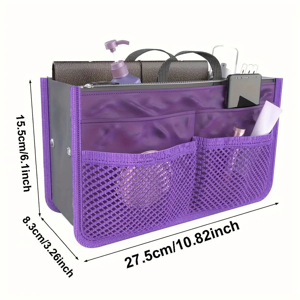 Multifunctional Bi-fold Storage Bag Double Zipper Large Capacity Storage Arrangement Makeup Toiletries Large Classification Bag