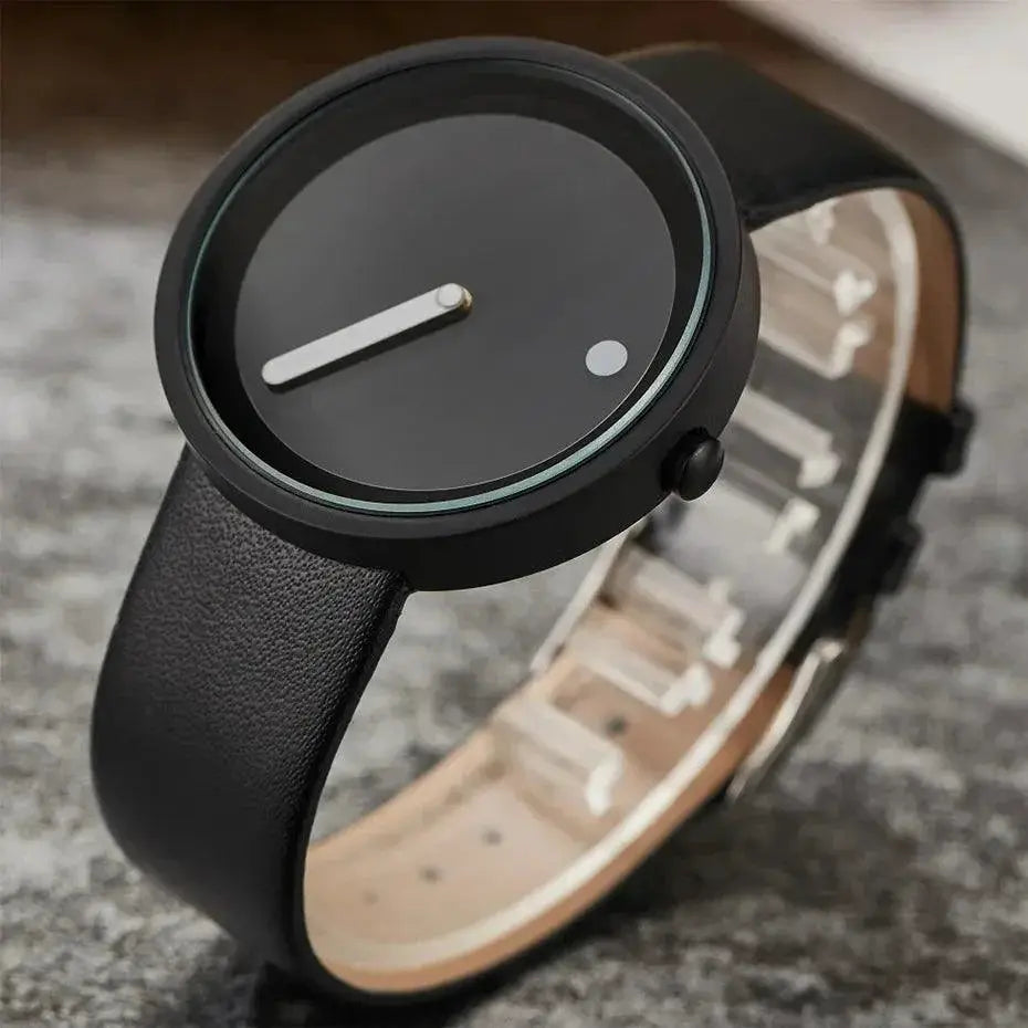 Dot Matrix Mens Watch Alloy Band Precision Quartz Timepiece